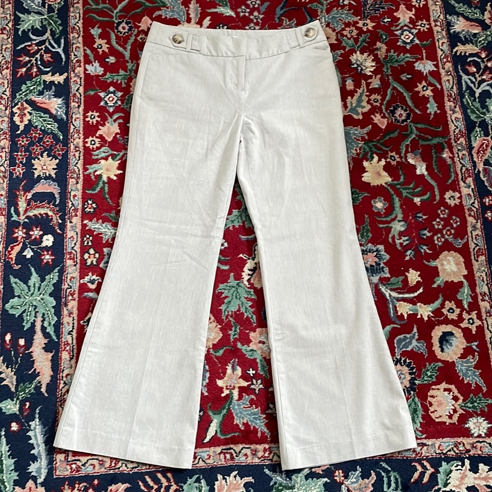 Dalia Collection Bootcut Grey Pinstripe Low Rise Trousers 4P